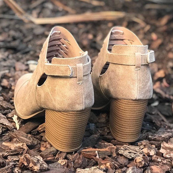 Woven ankle booties -taupe - Picture 3 of 4